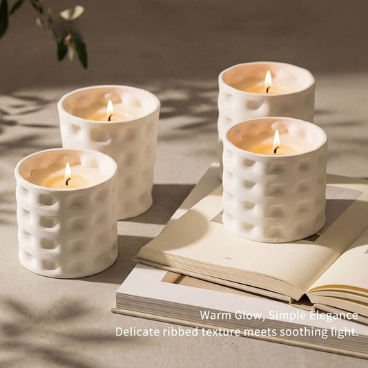 Hancai  Living Minimalist Ceramic Candle Holder Cylinder Ceramic Home Decor Custom Candle Jars
