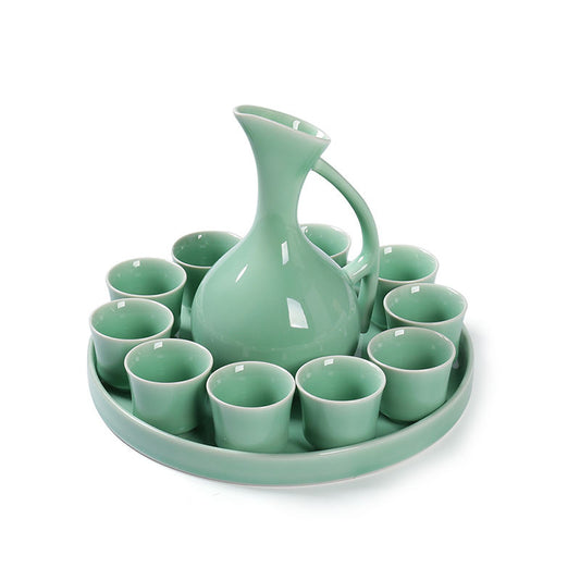 Hancai Unique Shape Ceramic Wine Bottle Set