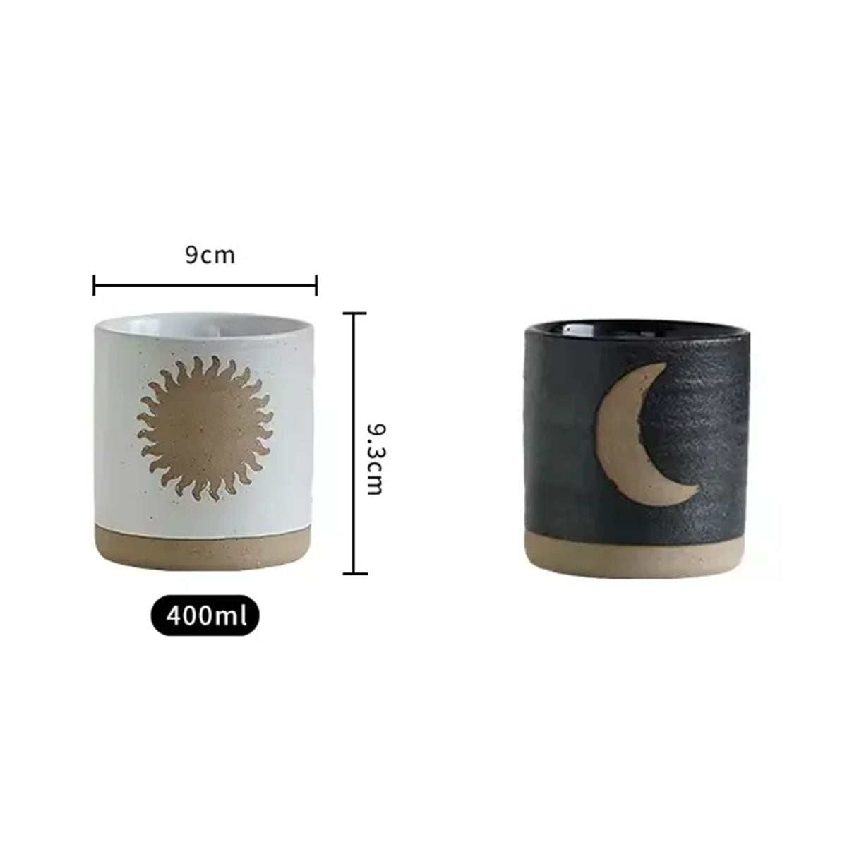 European Style Gift Crafts Sun Moon Pattern Frosted Matte Black White Unique Decorative Luxury Candle Jar