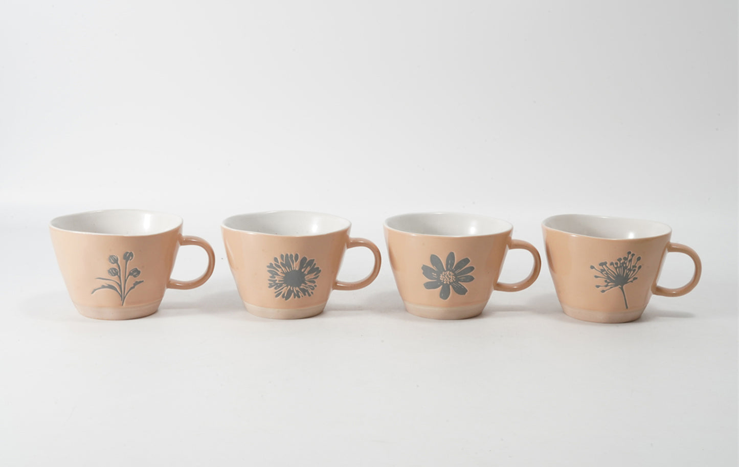 Hancai Unglaze foot color glaze mug with silk screen