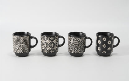 Hancai  Color Glazed Stoneware Mug with Silk-Screen