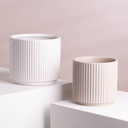 Hancai Ceramic White Modern Flower Pots Planter Pot Wholesale