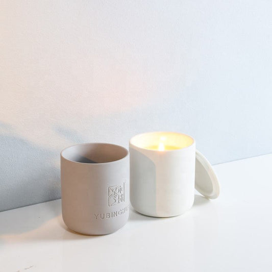 Hancai  Customized Ceramic Candle Vessel Ceramic Home Decoration Candle Jars for Christmas