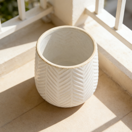 Hancai New Style Accessories Ceramic Textured Durable Nordic Flower Pots for Succulents White Planter for Home Office Garden Balcony