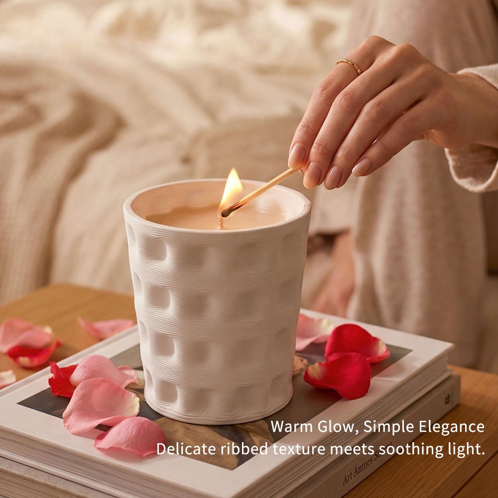 Hancai  Living Minimalist Ceramic Candle Holder Cylinder Ceramic Home Decor Custom Candle Jars