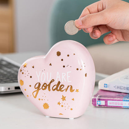 Hancai OEM Custom Ceramic Piggy Bank Creative Shape Money Box for Gift Home Decor Ceramic Coin Bank for Kids and Adults