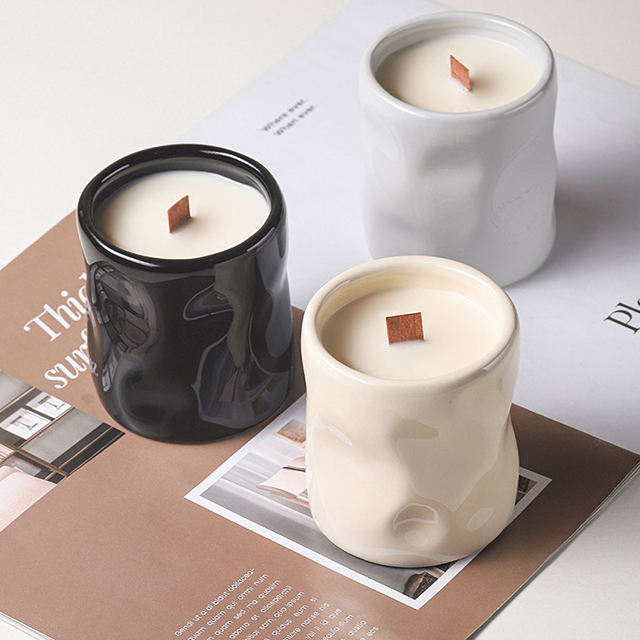 Hancai  Ceramic Jars for Candles Aromatherapy Candle Cup DIY Empty Candle Holder Decoration Soybean Wax Container