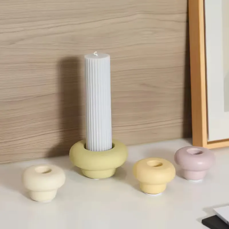 Unique Cream Style Ceramic Candlestick Romantic Wedding Props Christmas Decoration Candle Holder