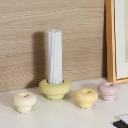 Unique Cream Style Ceramic Candlestick Romantic Wedding Props Christmas Decoration Candle Holder