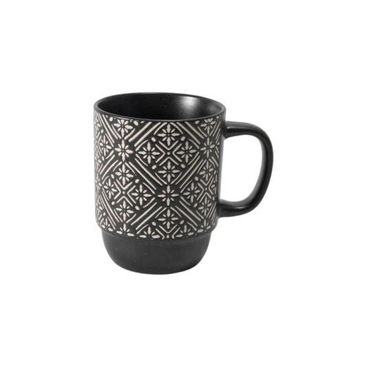 Hancai  Color Glazed Stoneware Mug with Silk-Screen