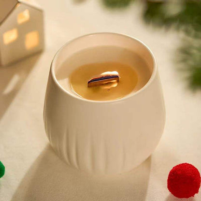 Hancai Wholesale Cylinder Ceramic Candle Container Vessel Jar Lid Modern Design Custom Logo for Christmas Scented Wax Home Decoration