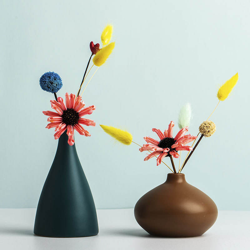 Hancai Bunte Porzellan Knospen-Kunst Blumen Vase Moderne Heim Hochzeit Tischdekoration Keramikvasen