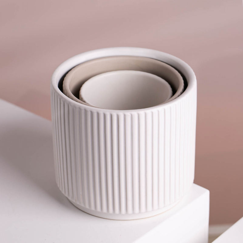 Hancai Ceramic White Modern Flower Pots Planter Pot Wholesale