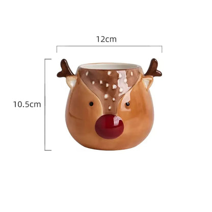 Christmas Decoration Unique Design Ceramic Candle Vessel Fancy Santa Claus Empty Custom Candle Jar with Lid
