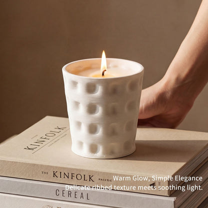 Hancai  Living Minimalist Ceramic Candle Holder Cylinder Ceramic Home Decor Custom Candle Jars