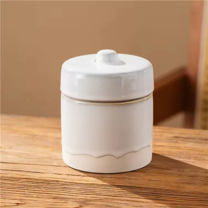 Popular Design Christmas Gift Home Decor Cylinder Ceramic Candle Container Jars with Lid Ceramic Jar