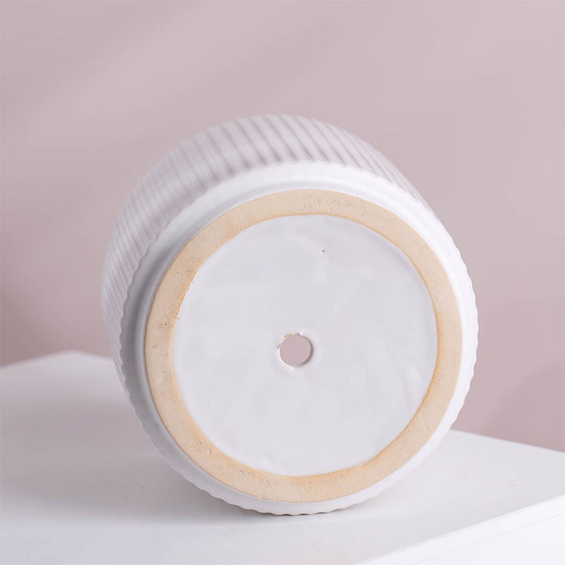 Hancai Ceramic White Modern Flower Pots Planter Pot Wholesale