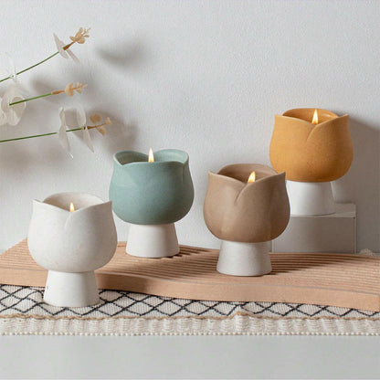 Hancai  New Custom logo Vintage Unique Candles Container Jar Wholesale Luxury Emoceramic Candle Holder