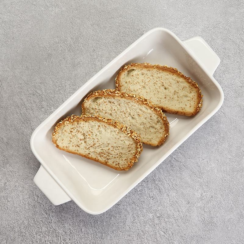 Hancai Baking Utensils 4pcs White Oven Dish Porcelain Baking Tray Ceramic Baking Dish Bakeware Porcelain Oven Dish White