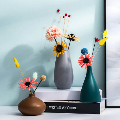 Hancai Bunte Porzellan Knospen-Kunst Blumen Vase Moderne Heim Hochzeit Tischdekoration Keramikvasen