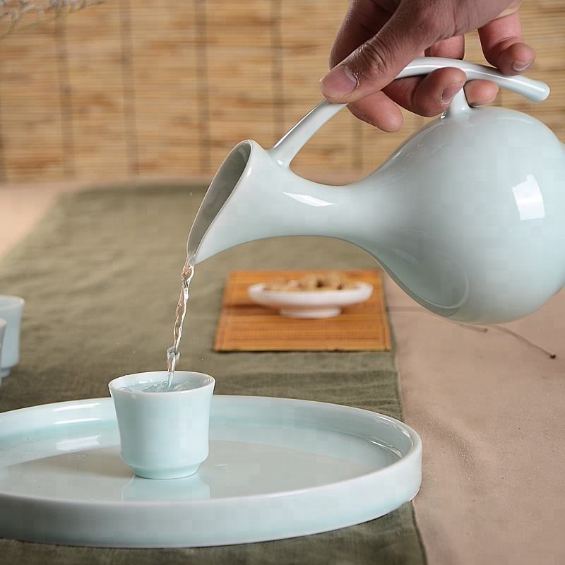 Hancai Unique Shape Ceramic Wine Bottle Set