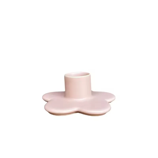 Multiple Colour Flower Shape Ornaments Candlestick Holders Ceramic Candle Holder for Home Wedding Decoration