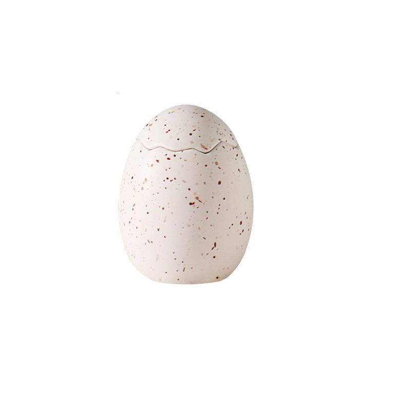 Hancai  Home Liveroom Decor Candle Vessels Holder Egg Shape Ceramic Scent Candle Jars With Lid