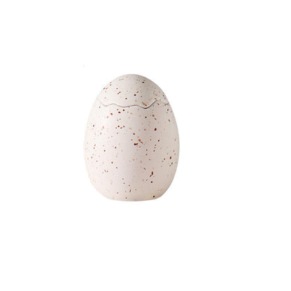 Hancai  Home Liveroom Decor Candle Vessels Holder Egg Shape Ceramic Scent Candle Jars With Lid