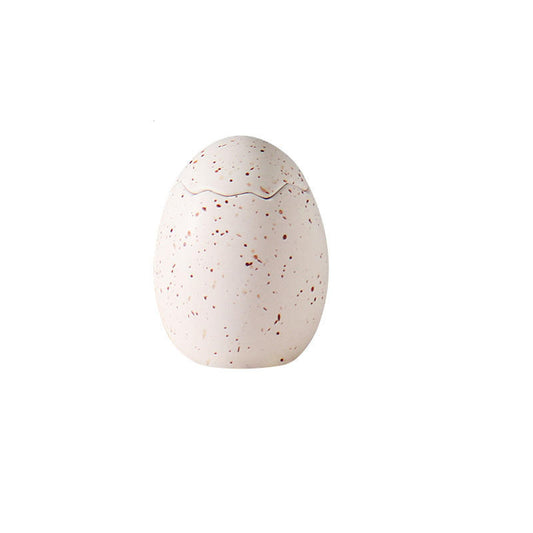 Hancai  Home Liveroom Decor Candle Vessels Holder Egg Shape Ceramic Scent Candle Jars With Lid