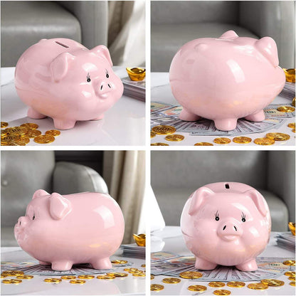 Hancai Ceramic Piggy Bank for Kid & Adult Real Money Box for Cash Gift,Safe for Cash Saving