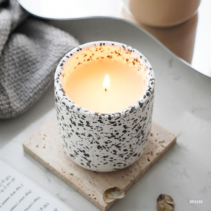 Hancai  Nordic Wholesale Unique Porcelain Candle Container Christmas Decor Custom Ceramic Empty Candle Jars Jar with Lid