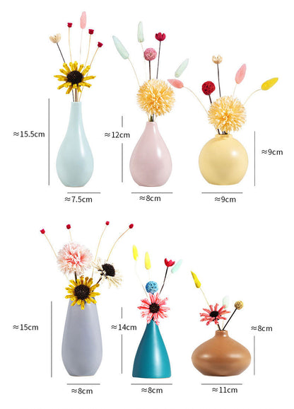 Hancai Bunte Porzellan Knospen-Kunst Blumen Vase Moderne Heim Hochzeit Tischdekoration Keramikvasen
