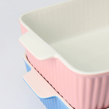 Hancai Custom Kitchen Bakeware Baking Tray Set Rectangular Casserole Baking Dishes Ceramic Oven Baker