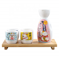 Hancai Japanese Ceramic Sake Wine Bottle Set a Pot of Four Cups Gift Box