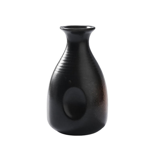 Hancai Ceramics Wine Bottle Water Ware Black Flower 300ML Cup Porcelain Sake Japanese Bar Decoration Household Kitchen Supplies Drinkware