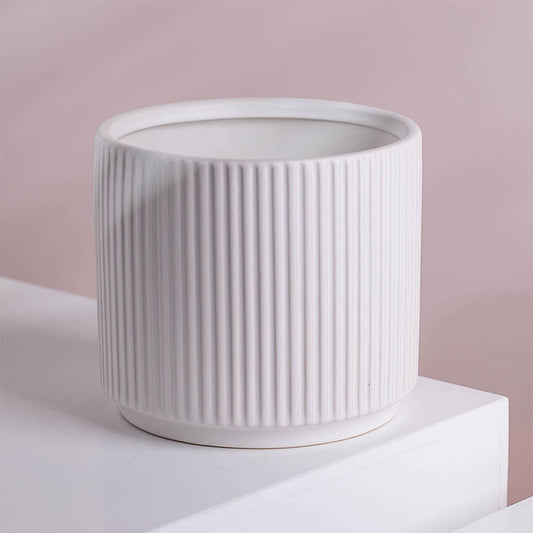 Hancai Ceramic White Modern Flower Pots Planter Pot Wholesale