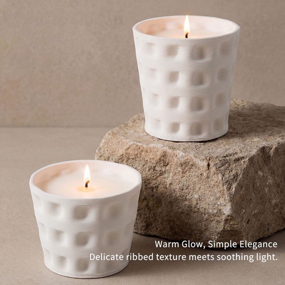 Hancai  Living Minimalist Ceramic Candle Holder Cylinder Ceramic Home Decor Custom Candle Jars