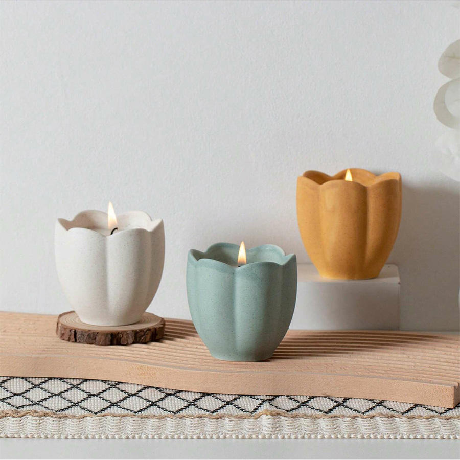 Hancai  New Custom logo Vintage Unique Candles Container Jar Wholesale Luxury Emoceramic Candle Holder