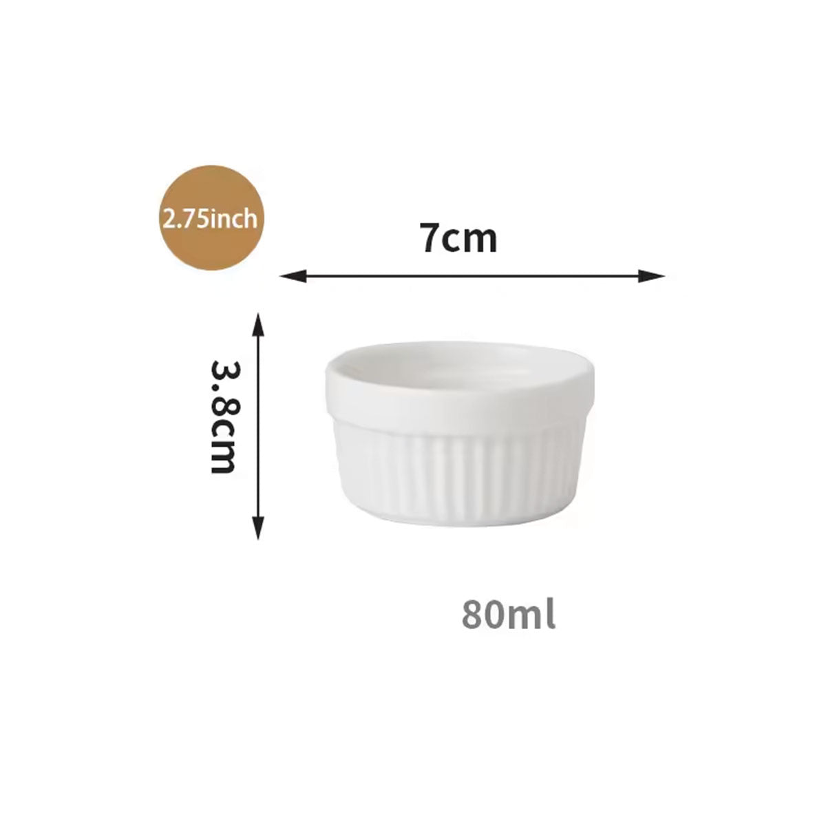 Hancai Hot Selling Multi-color Ceramic Baking Bowl 2.5 Inch 4 Inch Macaron Color Oven Steamer Cake Pudding Snack Dessert Bowl
