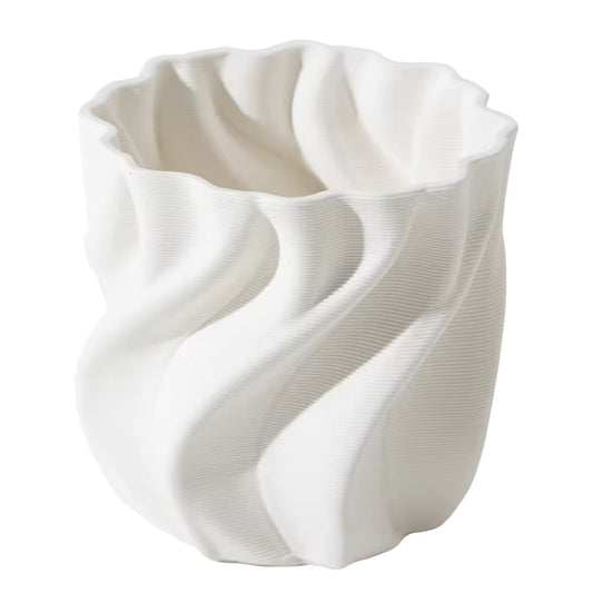 Hancai Living Modern Candle Jar Twisted Shape Ceramic Home Decor White Candle Jars