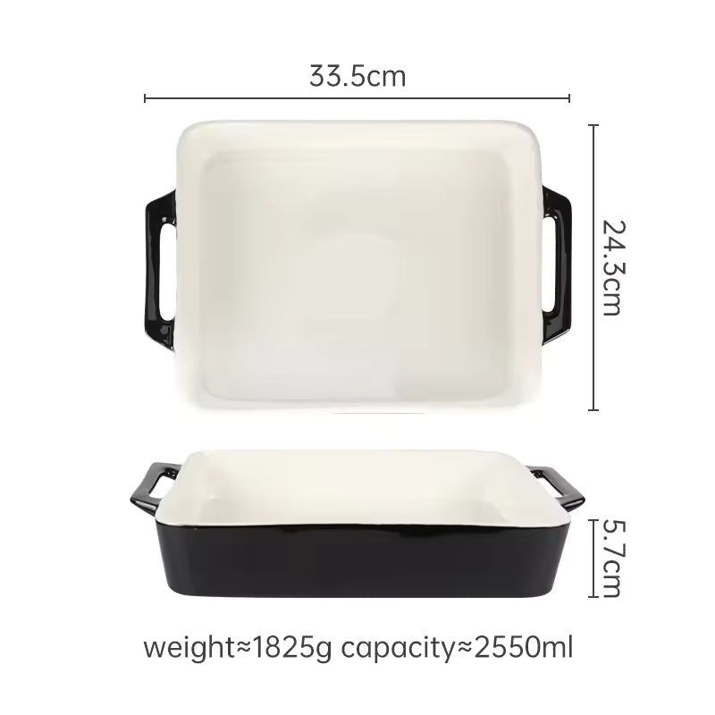 Hancai Custom Kitchen Bakeware Set Rectangular Casserole Stoneware Baking Tray Oven Ceramic Baking Dishes