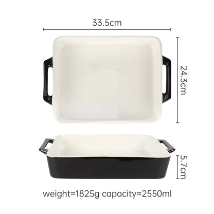 Hancai Custom Kitchen Bakeware Set Rectangular Casserole Stoneware Baking Tray Oven Ceramic Baking Dishes