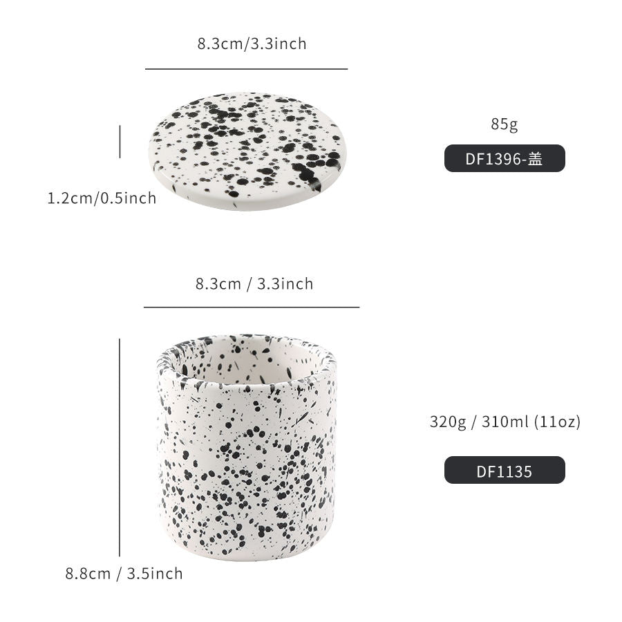 Hancai  Nordic Wholesale Unique Porcelain Candle Container Christmas Decor Custom Ceramic Empty Candle Jars Jar with Lid