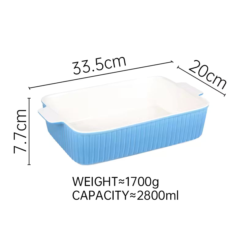 Hancai Custom Kitchen Bakeware Baking Tray Set Rectangular Casserole Baking Dishes Ceramic Oven Baker