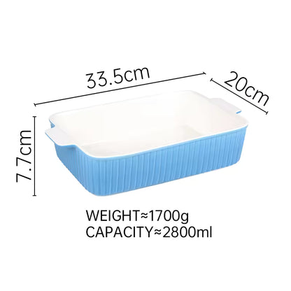 Hancai Custom Kitchen Bakeware Baking Tray Set Rectangular Casserole Baking Dishes Ceramic Oven Baker