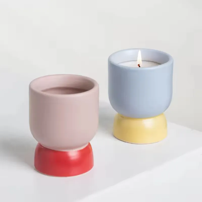 Custom Scented Candle Ceramic Empty Candle Jar Bougies Wholesale Candle Vessels Ceramic Jar