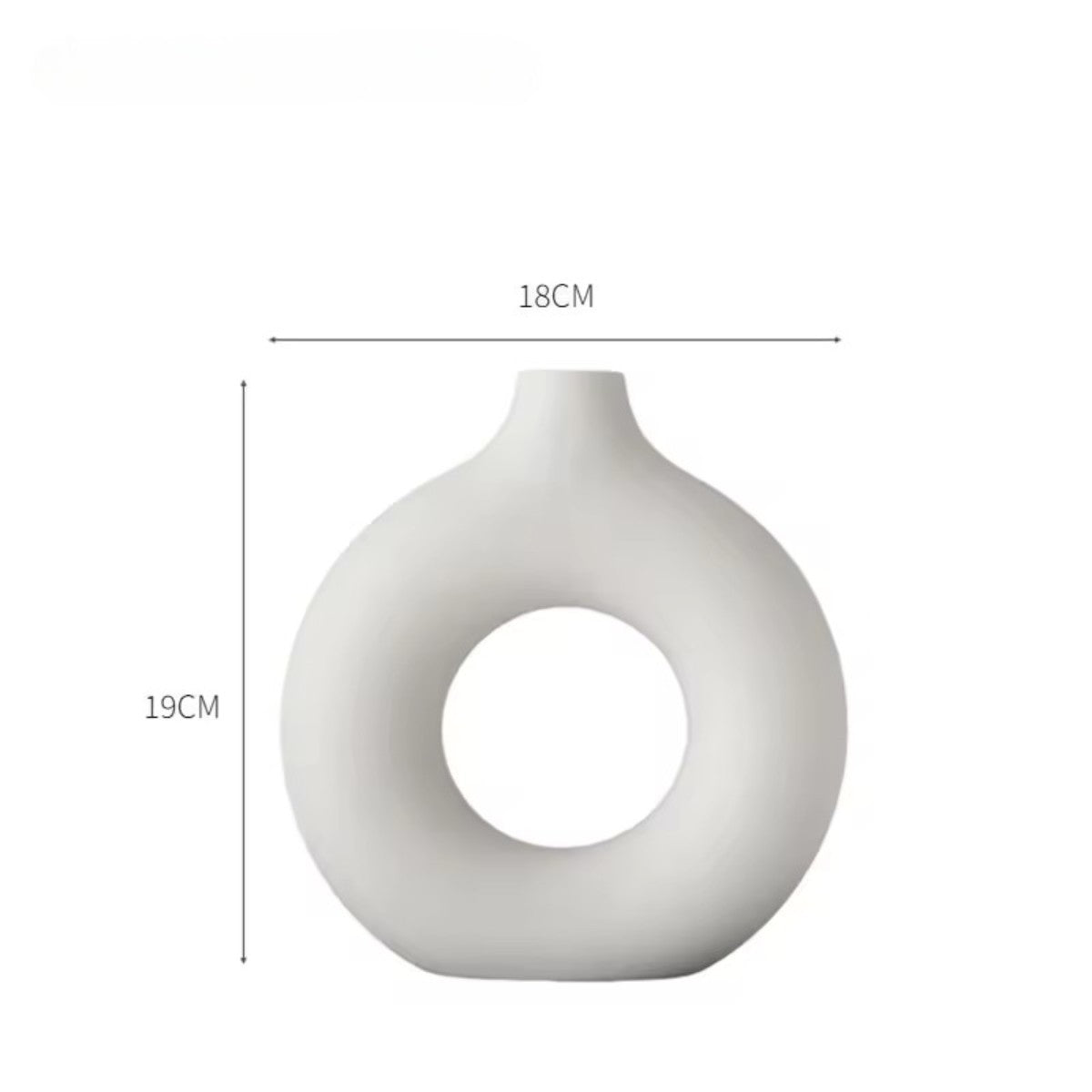 Hancai Best Selling Wholesale White Circle Donut Vases Grand Custom Design Manufacturers Flower Ceramic Vase for Home Decor