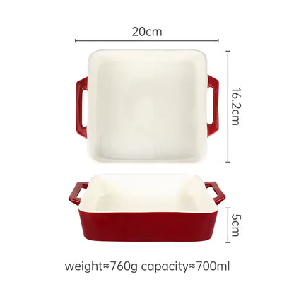 Hancai Custom Kitchen Bakeware Set Rectangular Casserole Stoneware Baking Tray Oven Ceramic Baking Dishes
