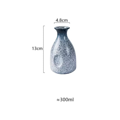 Hancai Ceramics Wine Bottle Water Ware Black Flower 300ML Cup Porcelain Sake Japanese Bar Decoration Household Kitchen Supplies Drinkware