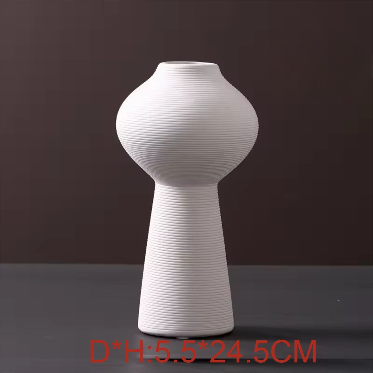 Hancai Ceramic Vases Nordic Minimalism Style Decoration White Modern Geometric Decorative Flowers Vases White Matt Screw-thread Vase